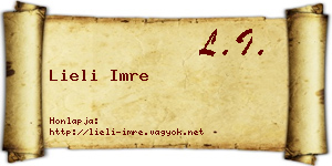 Lieli Imre névjegykártya
